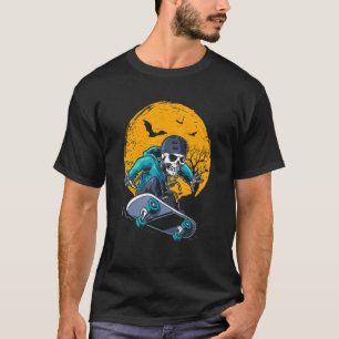 A Skeletal Skateboard Playing Cruiser Skateboard P T-Shirt
