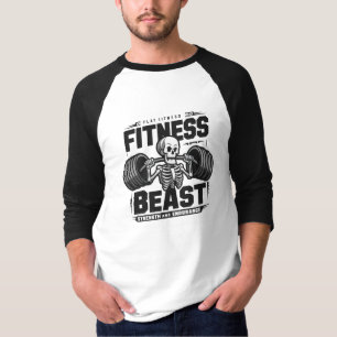 A skeleton lifting weights T-Shirt