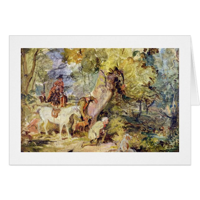A Sketch for 'Foresters Stalking Deer' (oil over c (Front Horizontal)