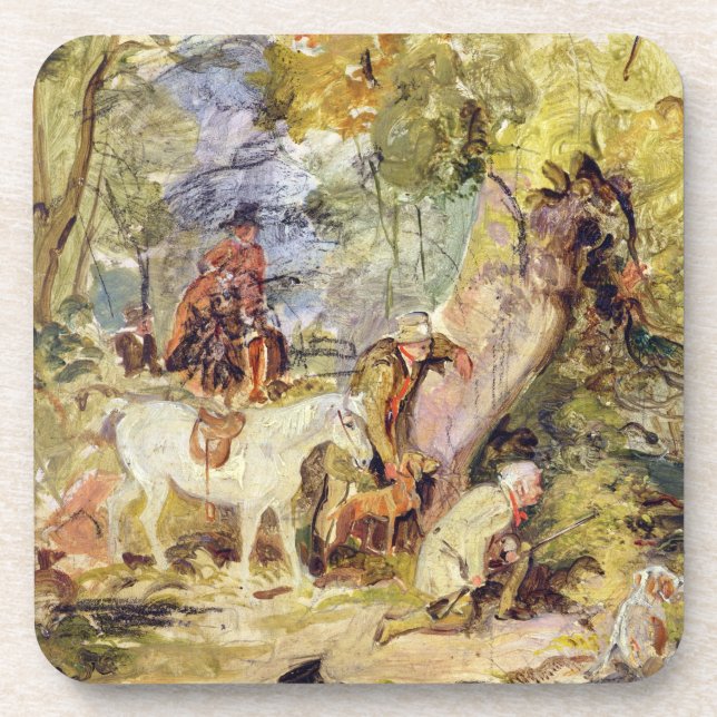 A Sketch for 'Foresters Stalking Deer' (oil over c Coaster (Front)