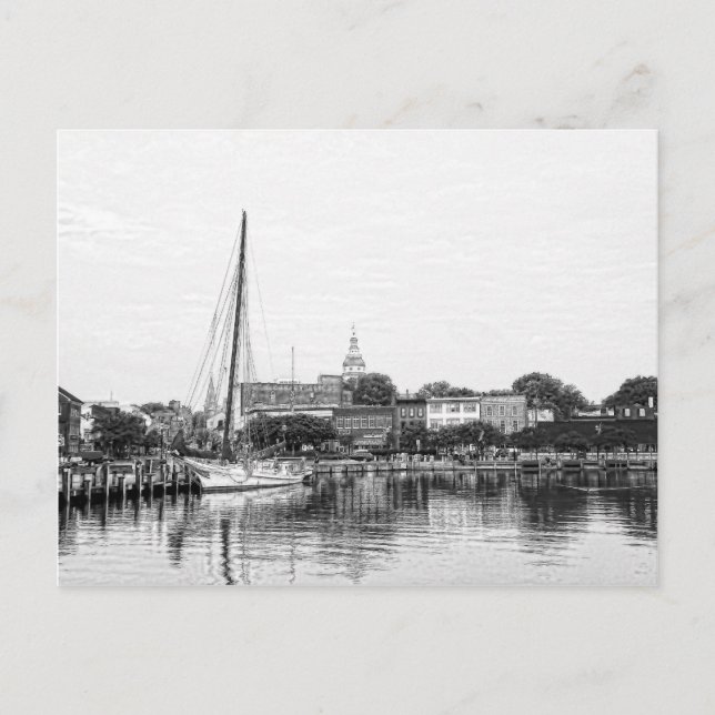 A Sketch of Annapolis Harbour Postcard (Front)