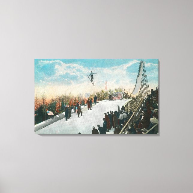 A Ski Tournament Jump Canvas Print (Front)