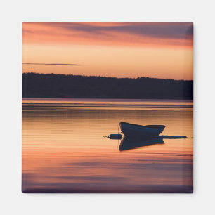 A skiff at sunrise in Eggemoggin Reach in Little Magnet
