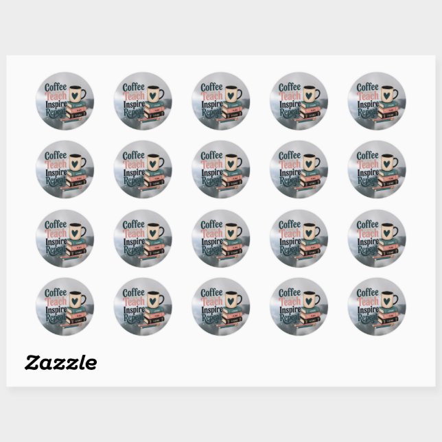 A skilfully designed poster for coffee lovers. classic round sticker (Sheet)