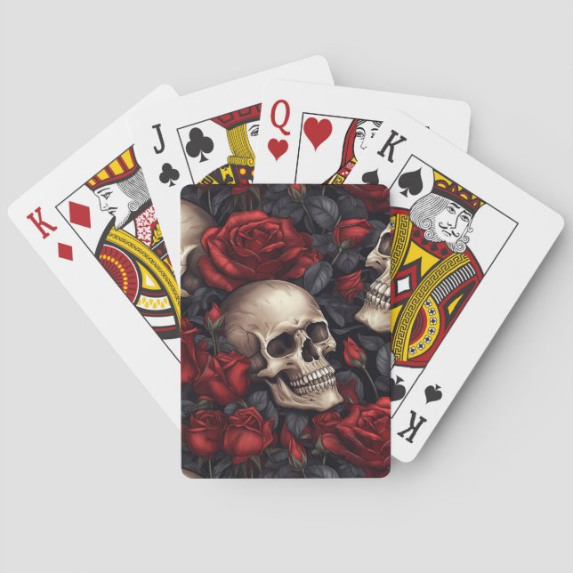 A Skull and Roses Series Design 10 Playing Cards (Back)