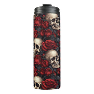A Skull and Roses Series Design 10 Thermal Tumbler