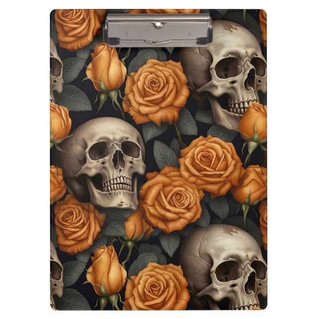A Skull and Roses Series Design 11 Clipboard (Front)