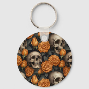 A Skull and Roses Series Design 11 Key Ring