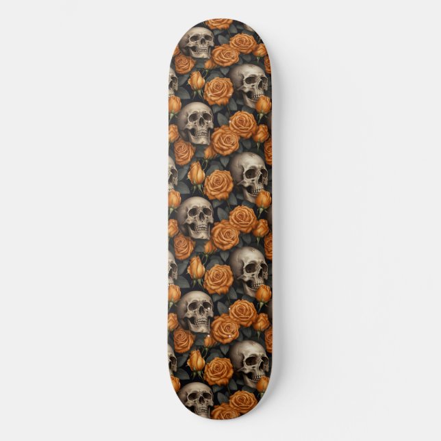 A Skull and Roses Series Design 11 Skateboard (Front)