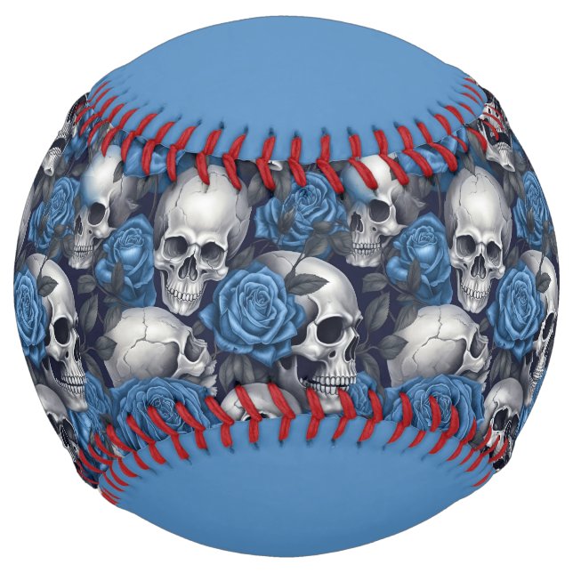 A Skull and Roses Series Design 12 Softball (Front)