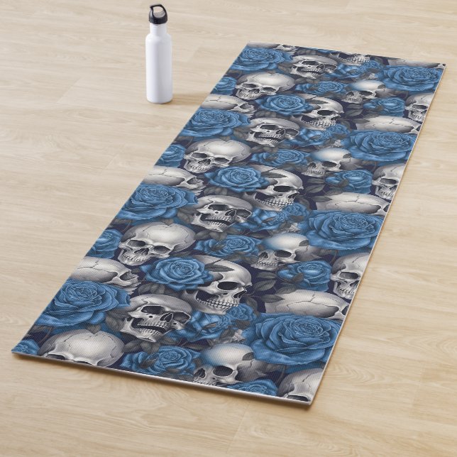 A Skull and Roses Series Design 12 Yoga Mat (In Situ)