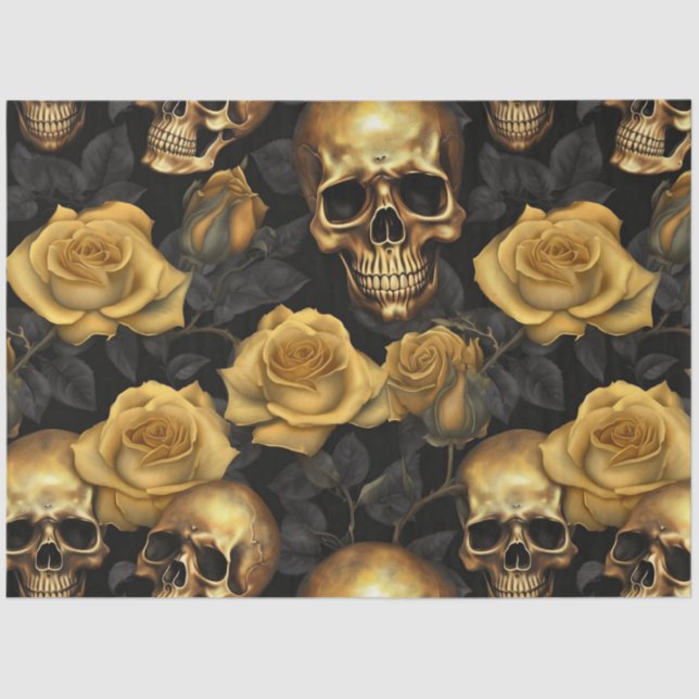 A Skull and Roses Series Design 2 Tissue Paper (Front)