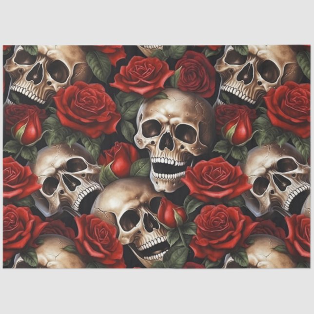 A Skull and Roses Series Design 6 Tissue Paper (Front)