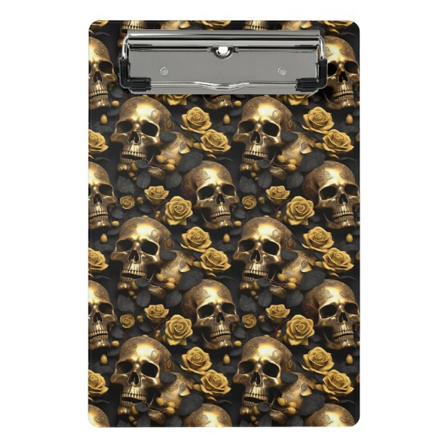 A Skull and Roses Series Design 8 Mini Clipboard (Front)