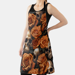 A Skull and Roses Series Design 9 Apron