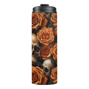 A Skull and Roses Series Design 9 Thermal Tumbler