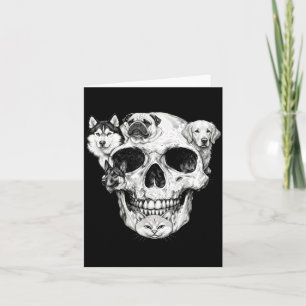 A Skull But Cats Dogs Skeleton Halloween Dog Cat Card