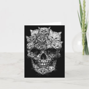 A Skull But Cats Kitty Skeleton Halloween Cat Card