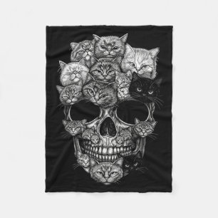 A Skull But Its Cats Kitty Skeleton Halloween Cat Fleece Blanket