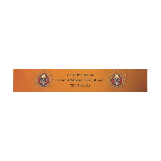 A skull  invitation belly band (Flat)