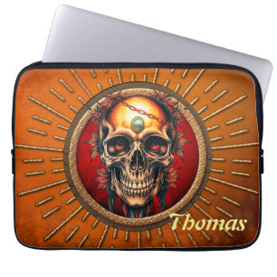 A skull laptop sleeve