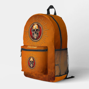 A skull printed backpack