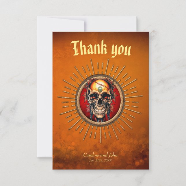A skull  thank you card (Front)