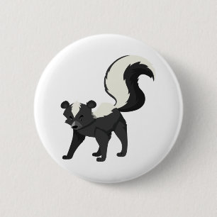 A skunk 6 cm round badge