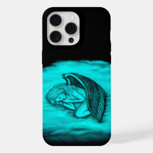 A sleeping Angel , Black and Green Design iPhone 15 Pro Max Case