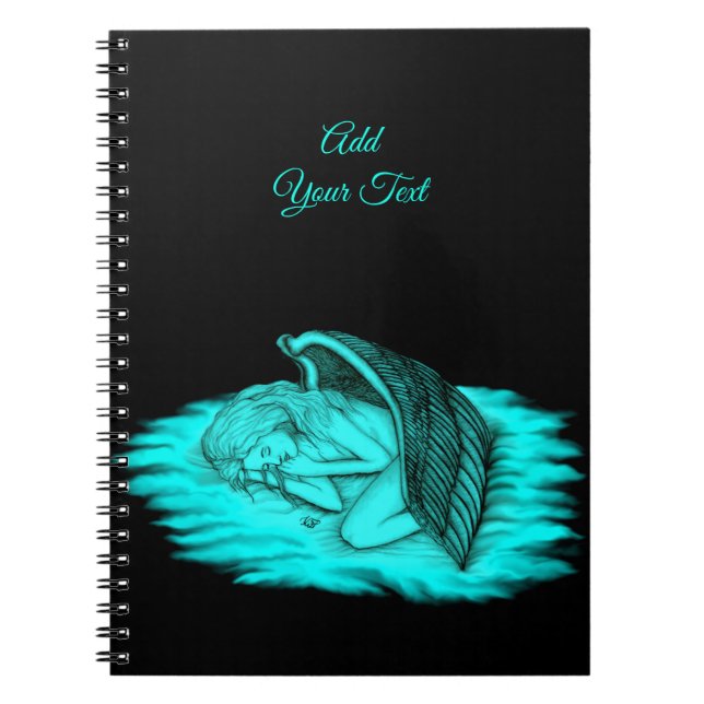 A sleeping Angel , Black and Green Design Notebook (Front)