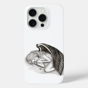 A sleeping Angel , black and white design iPhone 15 Pro Case