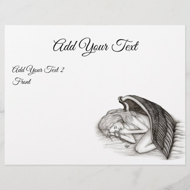 A sleeping Angel , Black and white Design Flyer (Front)