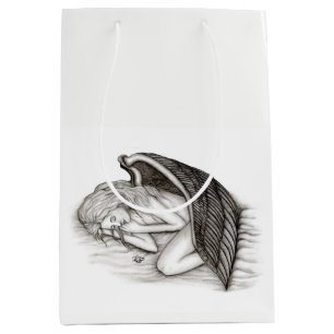 A sleeping Angel , Black and white Design - Pencil Medium Gift Bag