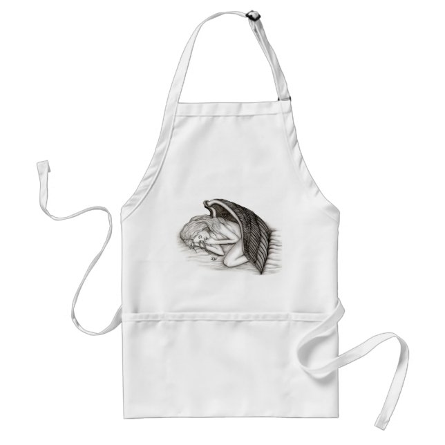 A sleeping Angel , Black and White Design Standard Apron (Front)