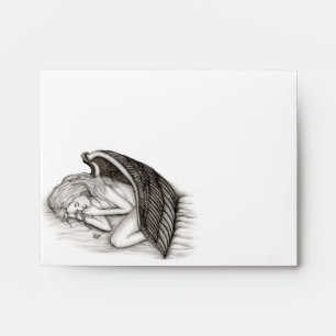 A sleeping Angel , black and white Envelopes