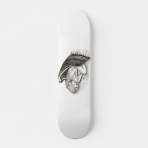 A sleeping Angel , black and white Skateboard