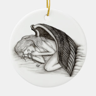 A sleeping Angel Ceramic Tree Decoration