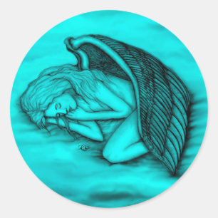 A sleeping Angel Classic Round Sticker