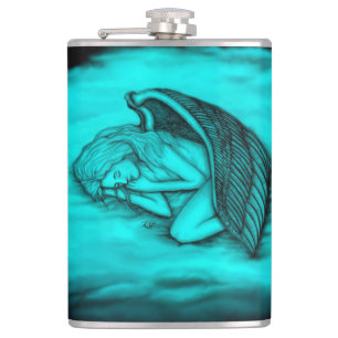 A sleeping Angel Hip Flask