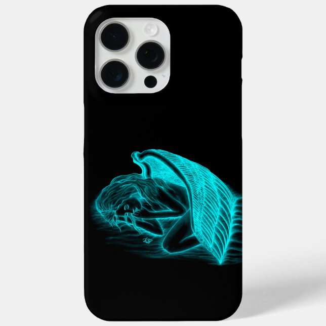 A sleeping Angel in black and green Design Case-Mate iPhone Case (Back)