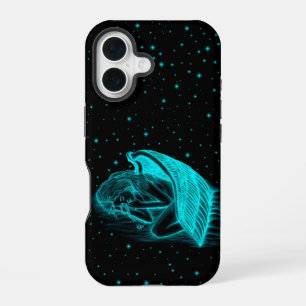 A sleeping Angel in black and green design iPhone 16 Case