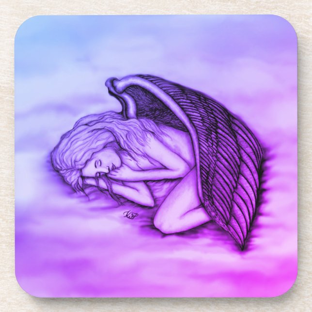A sleeping Angel on the heavens clouds Coaster (Front)