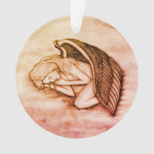 A sleeping Angel on the heavens clouds in marmor Ornament