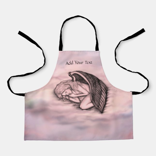 A sleeping Angel on the heavens clouds in rose Apron (Front)