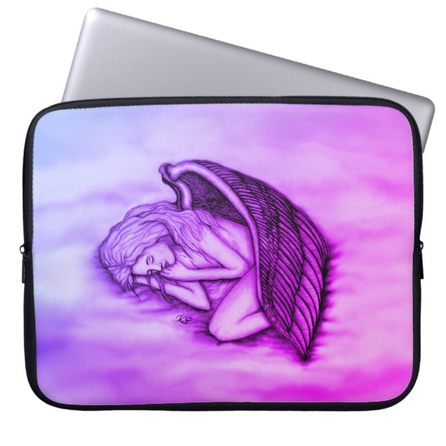 A sleeping Angel on the heavens clouds Laptop Sleeve (Front)