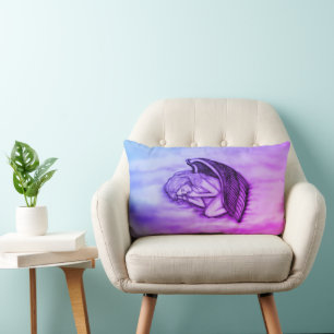 A sleeping Angel on the heavens clouds Lumbar Cushion