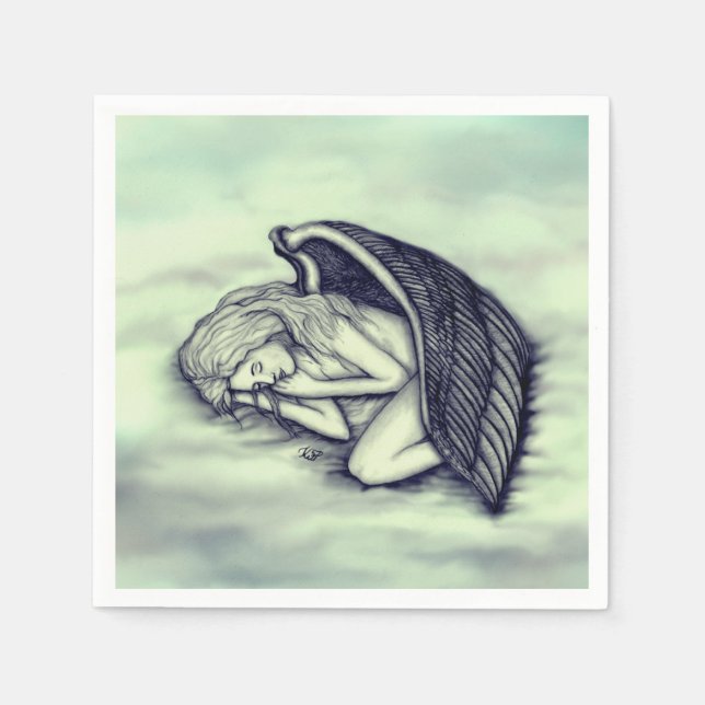 A sleeping Angel on the heavens clouds Napkin (Front)