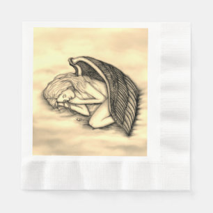 A sleeping Angel on the heavens clouds Napkin