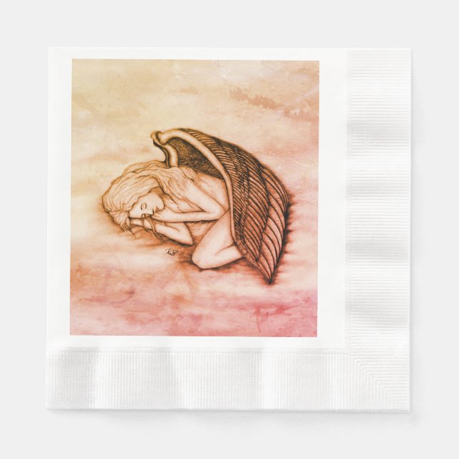 A sleeping Angel on the heavens clouds Napkin (Front)