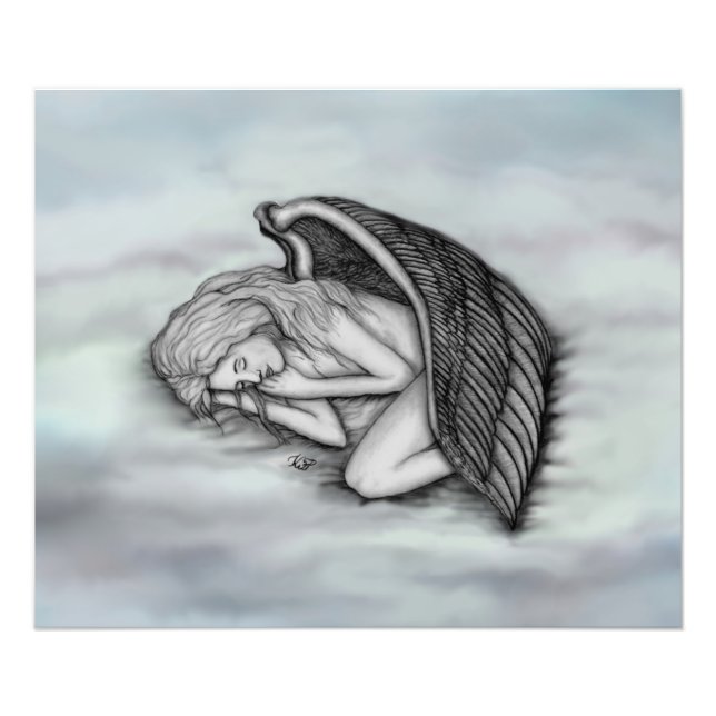 A sleeping Angel on the heavens clouds Photo Print (Front)